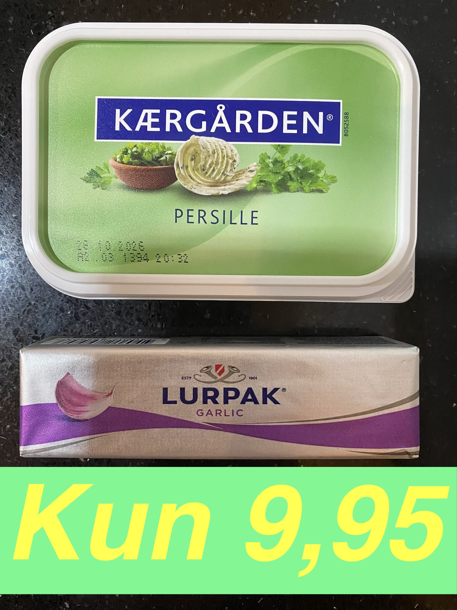 Kærgården med Persille og Lurpak med hvidløg