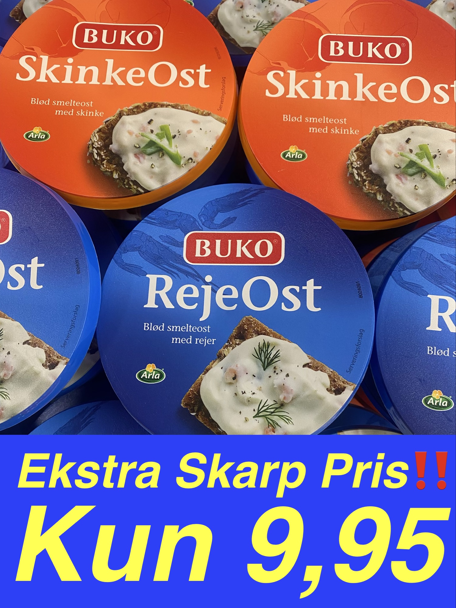 Buko Smelte ost med rejer eller skinke