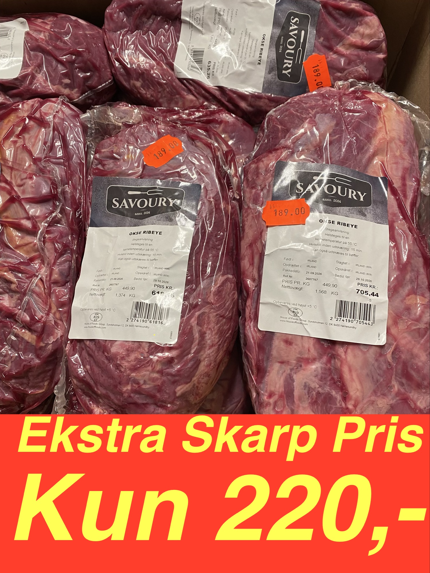 Fersk Okse Ribeye